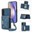 For Samsung Galaxy A54 5G Case TPU Leather Phone Cover RFID Blocking Wallet with Lanyard - Blue - 1
