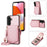For Samsung Galaxy A14 5G / 4G Cover TPU Leather Phone Case RFID Blocking Hidden Mirror - Rose Gold - 1