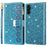 For Samsung Galaxy A15 4G / 5G Case Zipper Pocket PU Leather Wallet Glittery Phone Cover - Blue - 1