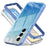 For Samsung Galaxy S24+ Cell Phone Case PC+TPU Shockproof Gradient Feather Cover - Blue - 2