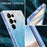 For Samsung Galaxy S24 Ultra Cell Phone Case Gradient Feather PC+TPU Shell - Blue - 7