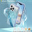 For iPhone 13 Pro Max 6.7 inch Case Gradient Feather Pattern Camera Protection Phone Cover - Blue - 6