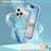 For iPhone 14 Pro Case Gradient Feather Pattern Full Body Protection Phone Shell - Blue - 6