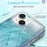 PC+TPU Case for iPhone 14 Shell Gradient Feather Pattern Phone Cover with PET Screen Film - Blue - 3