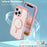 For iPhone 12 / 12 Pro Case Compatible with MagSafe PC + TPU Clear Phone Cover with PET Screen Film - Pink - 6