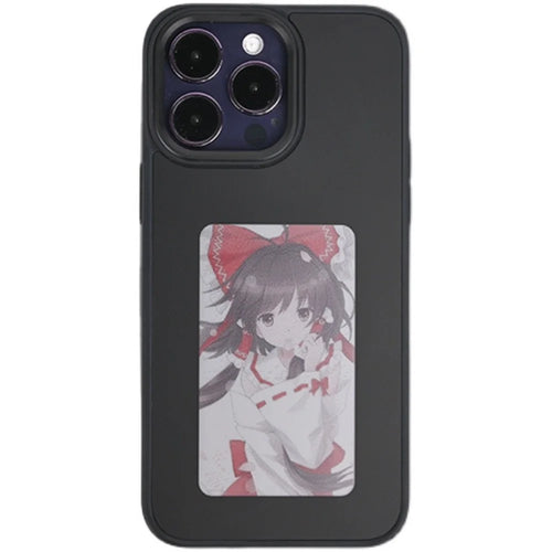 INKZONE For iPhone 14 Pro NFC 3-Color E Ink Case Case DIY Pattern Customize PC+TPU Phone Cover - 1