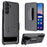 For Samsung Galaxy S24 PC+TPU Case Sliding Screen Cover Kickstand Phone Shell with Clip - 1