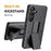 For Samsung Galaxy S24 PC+TPU Case Sliding Screen Cover Kickstand Phone Shell with Clip - 4