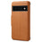 DENIOR For Google Pixel 6 Pro 5G Case Cowhide Texture Stand Shockproof Phone Cover - Khaki - 6