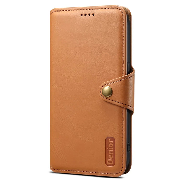 DENIOR For Google Pixel 7 5G Case Cowhide Texture Shockproof Wallet Phone Cover - Khaki - 5