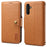 DENIOR For Samsung Galaxy A05s 4G Wallet Phone Case Cowhide Texture Leather Flip Cover - Khaki - 1