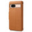 DENIOR For Google Pixel 8a Protective Case Cowhide Texture Leather Phone Cover - Khaki - 6
