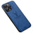 For iPhone 13 Pro Max Phone Case PU Leather Coated PC+TPU Deer Pattern Cover - Blue - 1