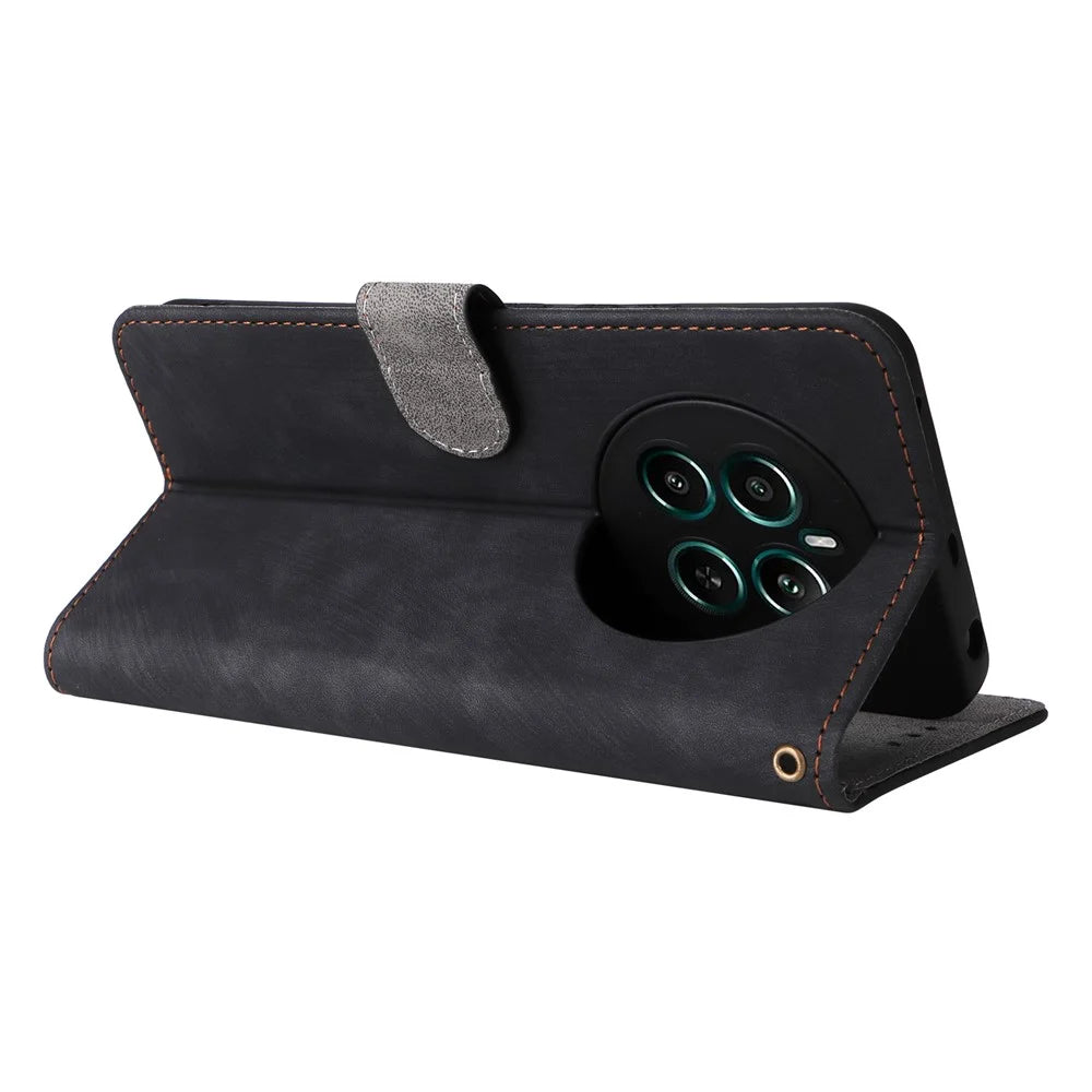 For Realme 12 4G / 12+ 5G / Narzo 70 Pro 5G / Narzo 70 5G / P1 5G / 13 4G Wallet Case RFID Blocking TPU Inner Shell Leather Phone Cover - Black - 4