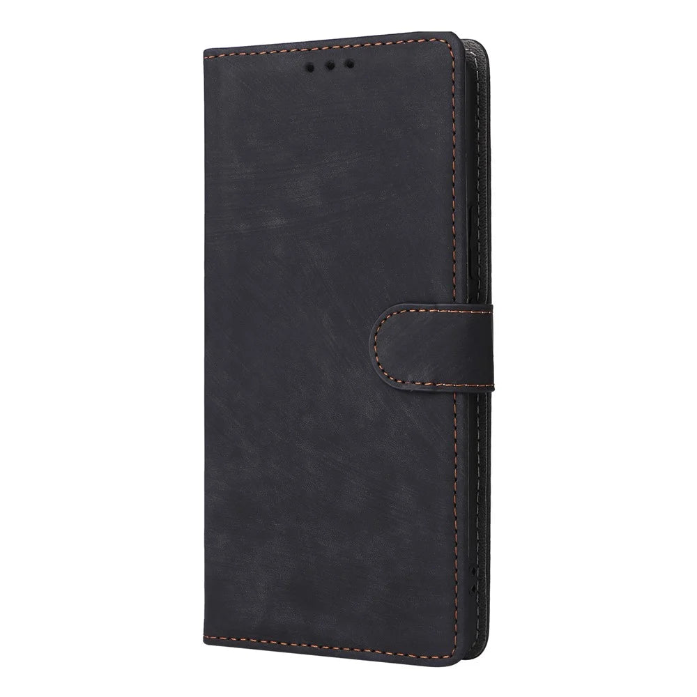 For Realme 12 4G / 12+ 5G / Narzo 70 Pro 5G / Narzo 70 5G / P1 5G / 13 4G Wallet Case RFID Blocking TPU Inner Shell Leather Phone Cover - Black - 6