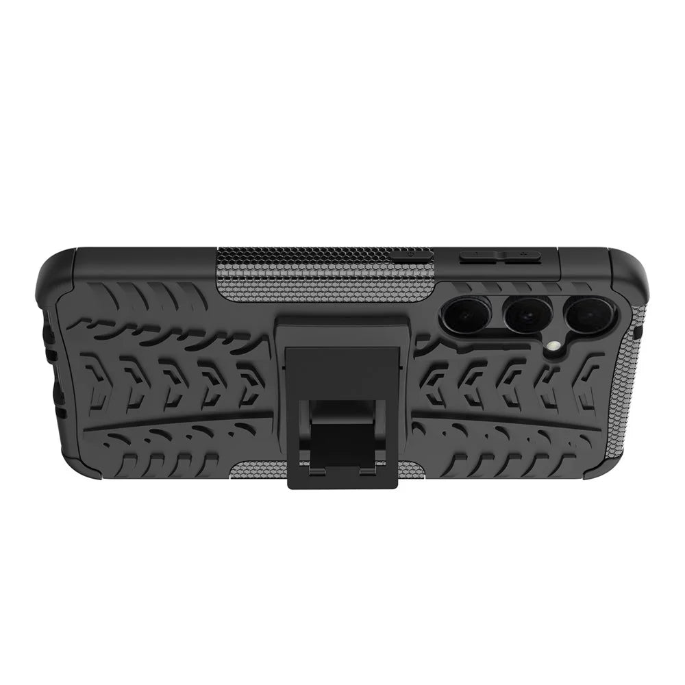 For Samsung Galaxy A35 5G Case Tyre Pattern PC+TPU Kickstand Phone Cover - Black - 2