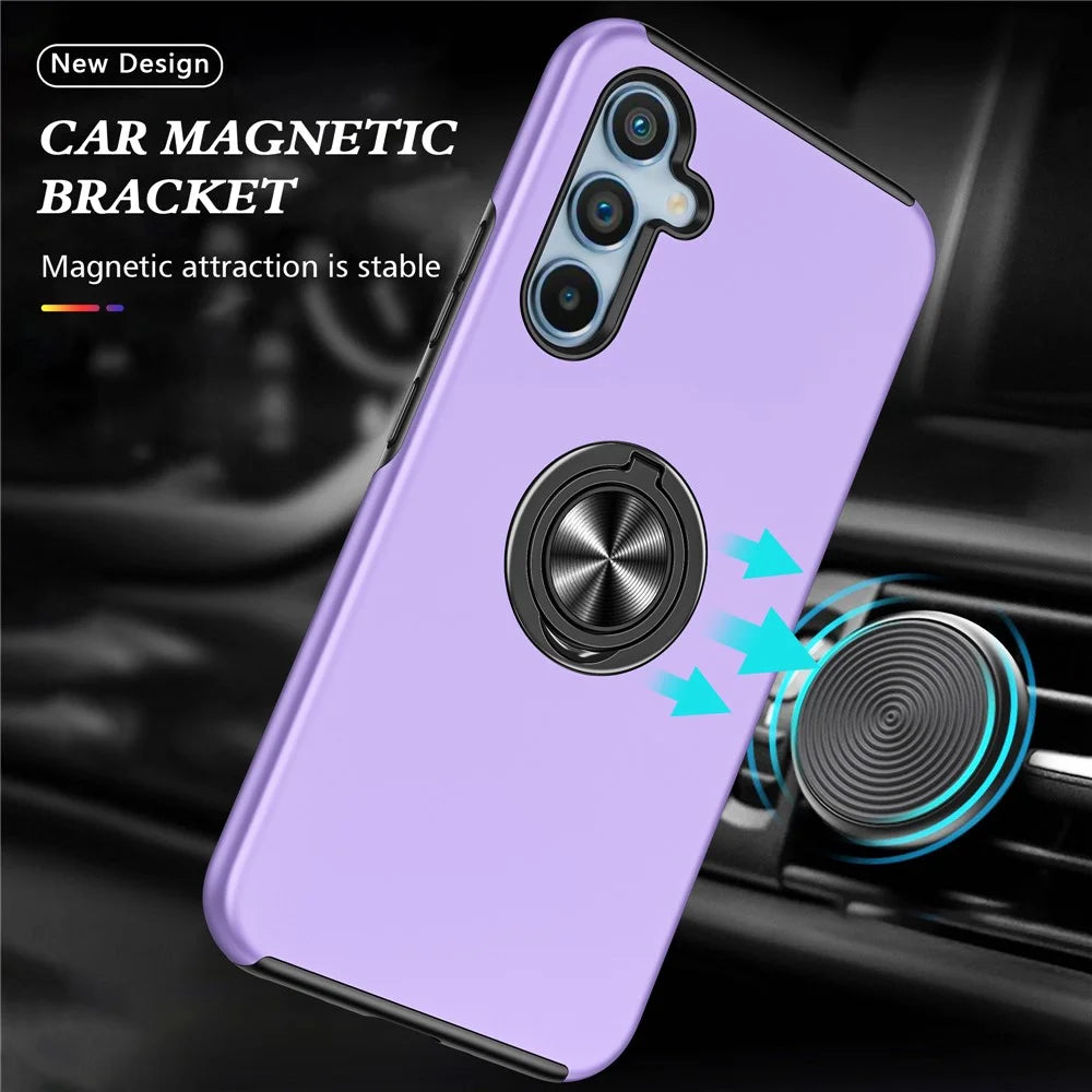 For Samsung Galaxy A15 4G / A15 5G Slim Case PC+TPU Kickstand Phone Cover - Purple - 3