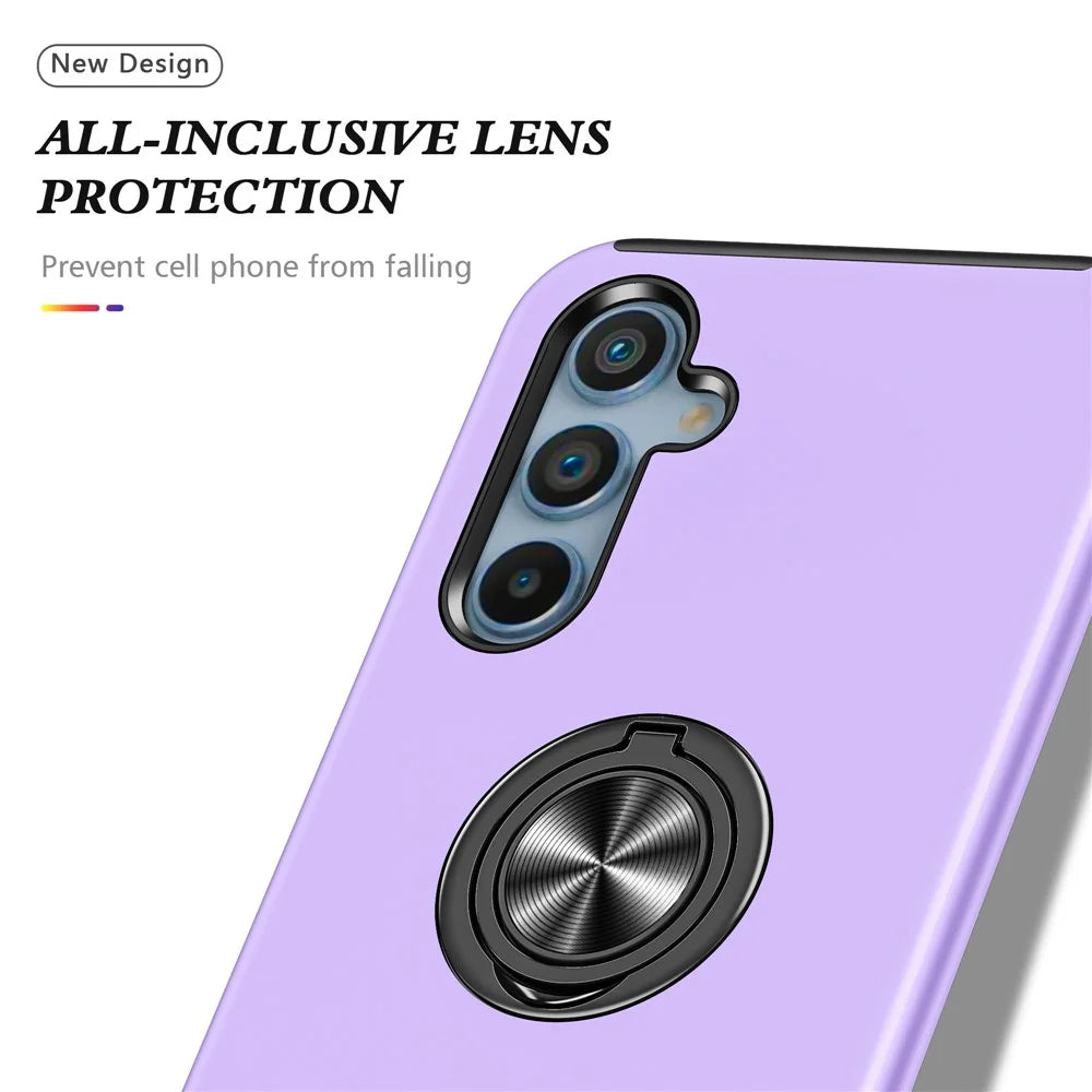 For Samsung Galaxy A15 4G / A15 5G Slim Case PC+TPU Kickstand Phone Cover - Purple - 7
