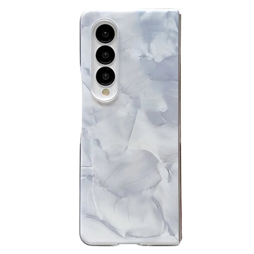 For Samsung Galaxy Z Fold3 5G Cell Phone Case Bump Proof Hard PC Rococo Style Cover - White - 1