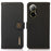 KHAZNEH For Realme C67 4G Phone Case RFID Blocking Genuine Cow Leather Flip Cover - Black - 1