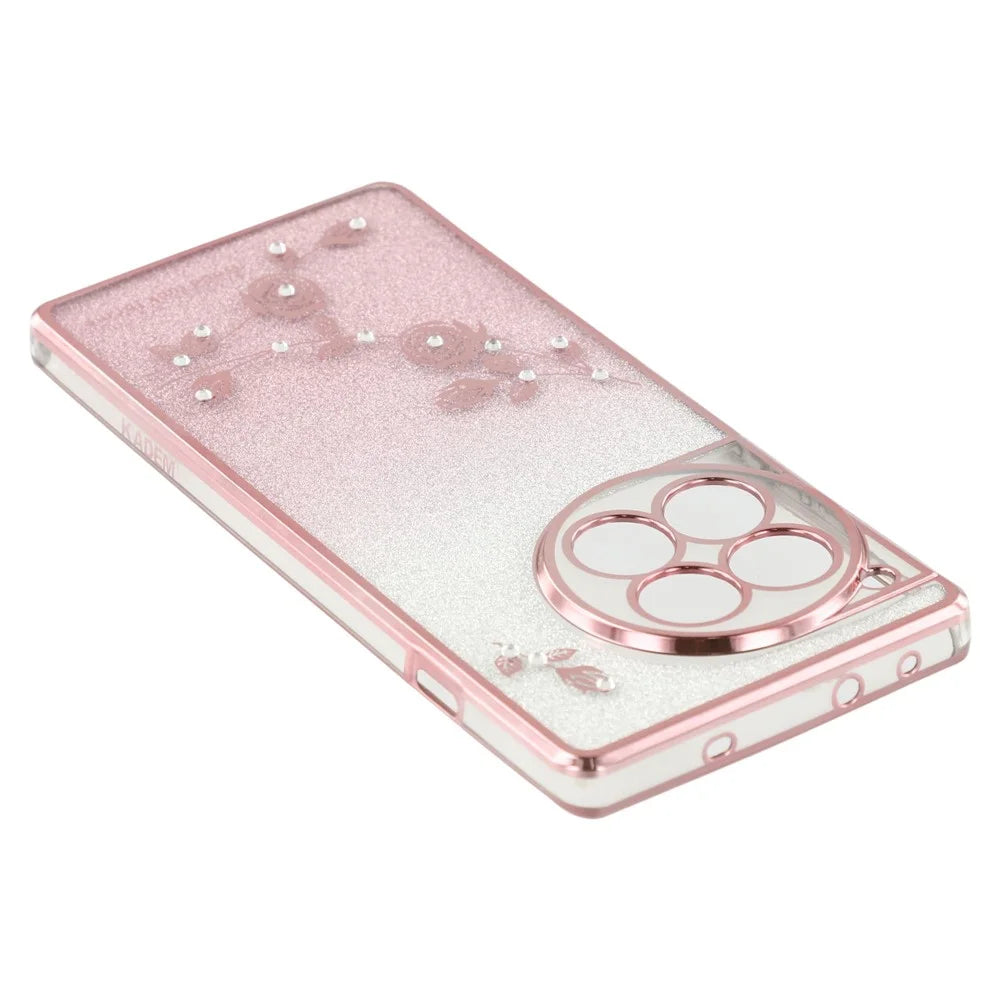 KADEM For OnePlus Ace 3 5G / 12R 5G Case Rhinestone Decor Gradient TPU Phone Cover - Rose Gold - 4