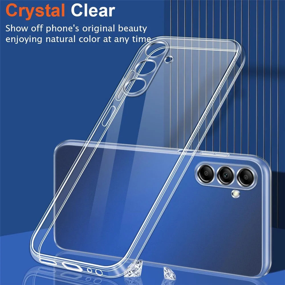 For Samsung Galaxy A24 4G (162.1 x 77.6 x 8.3mm) Case TPU Transparent Phone Cover with 2PCS Tempered Glass Film - 7