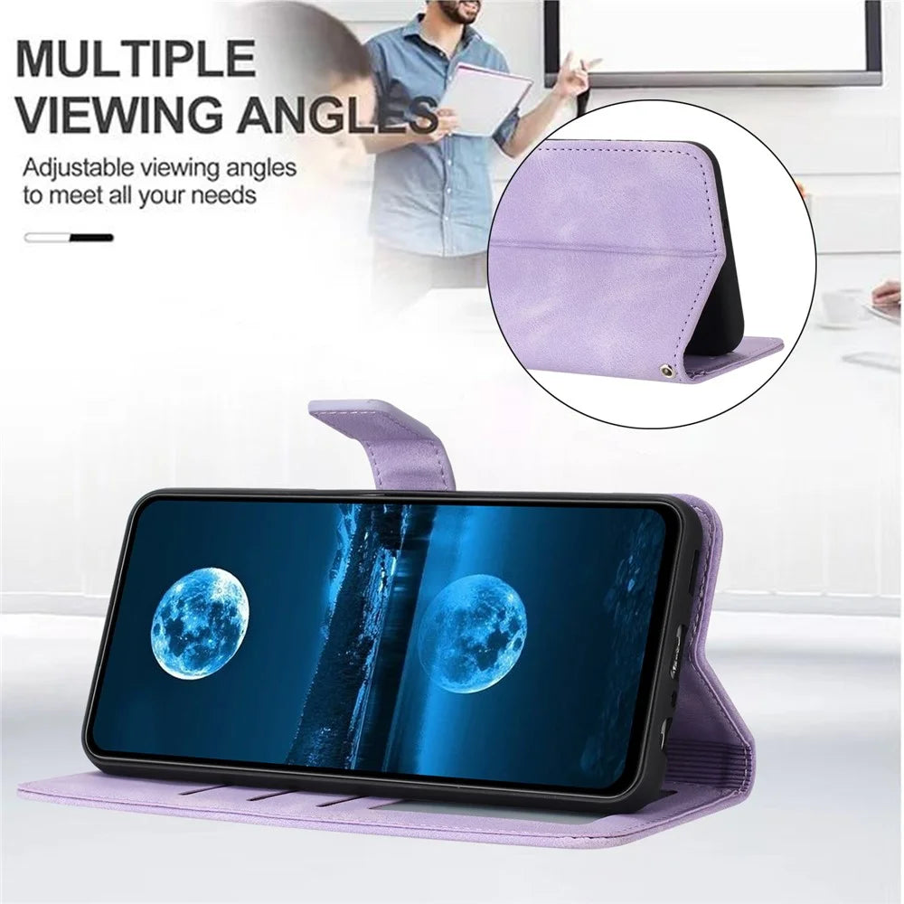 For Samsung Galaxy S25+ / S24+ Mobile Phone Cover Skin-Touch PU Leather Anti-Scratch Stand Phone Case - Purple - 3