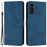 For Samsung Galaxy S25 / S24 Phone Stand Cover Case Skin-Touch PU Leather Solid Color Phone Shell - Blue - 1