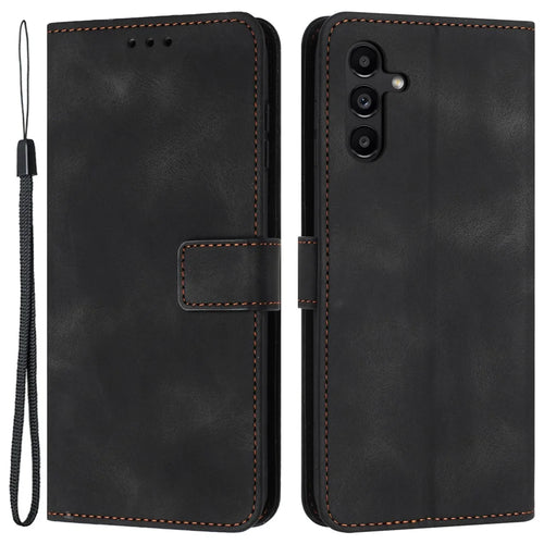 Phone Stand Case for Samsung Galaxy A25 5G (Global) (161.0 x 76.5 x 8.3mm) Skin-touch PU Leather Phone Cover - Black - 1