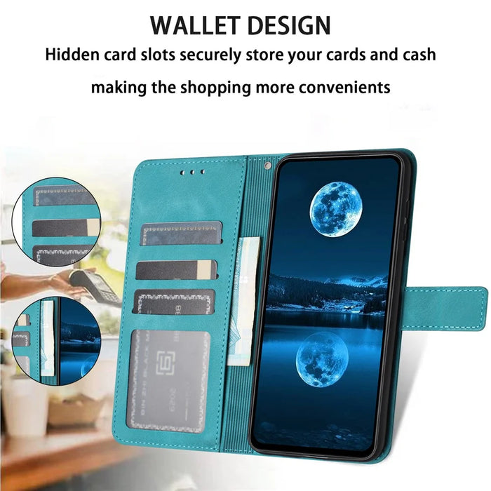 For Samsung Galaxy A35 5G Case Skin-touch PU Leather Solid Color Phone Stand Cover - Green - 2