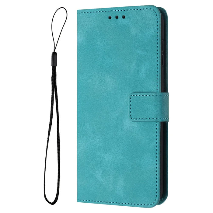 For Samsung Galaxy A35 5G Case Skin-touch PU Leather Solid Color Phone Stand Cover - Green - 7