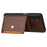 For Samsung Galaxy A35 5G Case PU Leather+TPU Kickstand Cover with Card Slots - Brown - 3