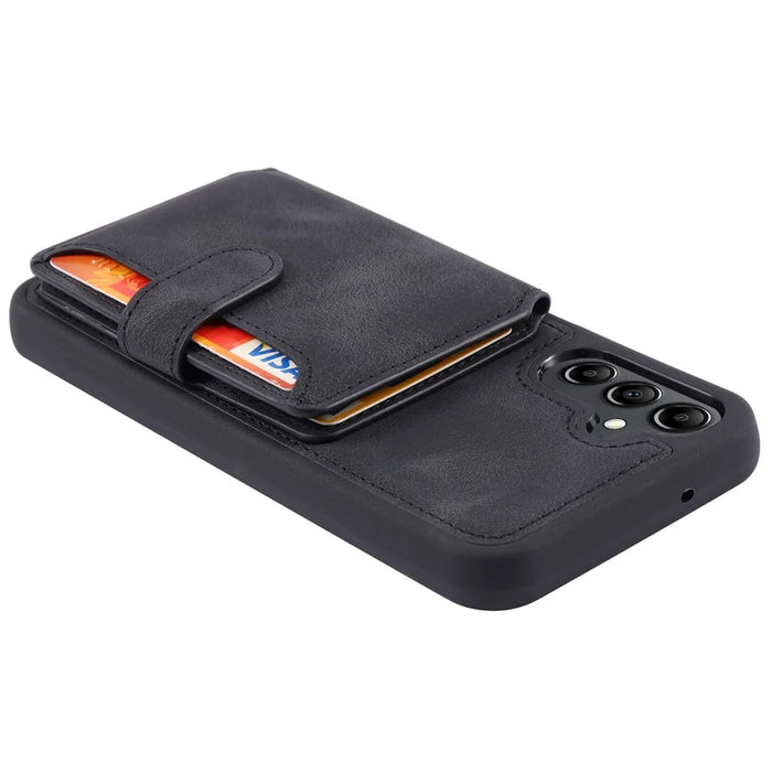 For Samsung Galaxy A55 5G Case Leather+TPU Phone Cover with RFID Blocking Wallet - Black - 4