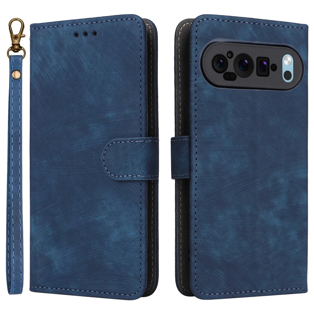 For Google Pixel 9 Pro XL Case RFID Blocking Wallet Flip PU Leather Cover - Blue - 1