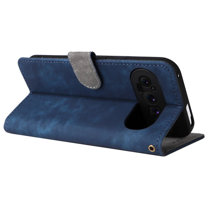 For Google Pixel 9 Pro XL Case RFID Blocking Wallet Flip PU Leather Cover - Blue - 4
