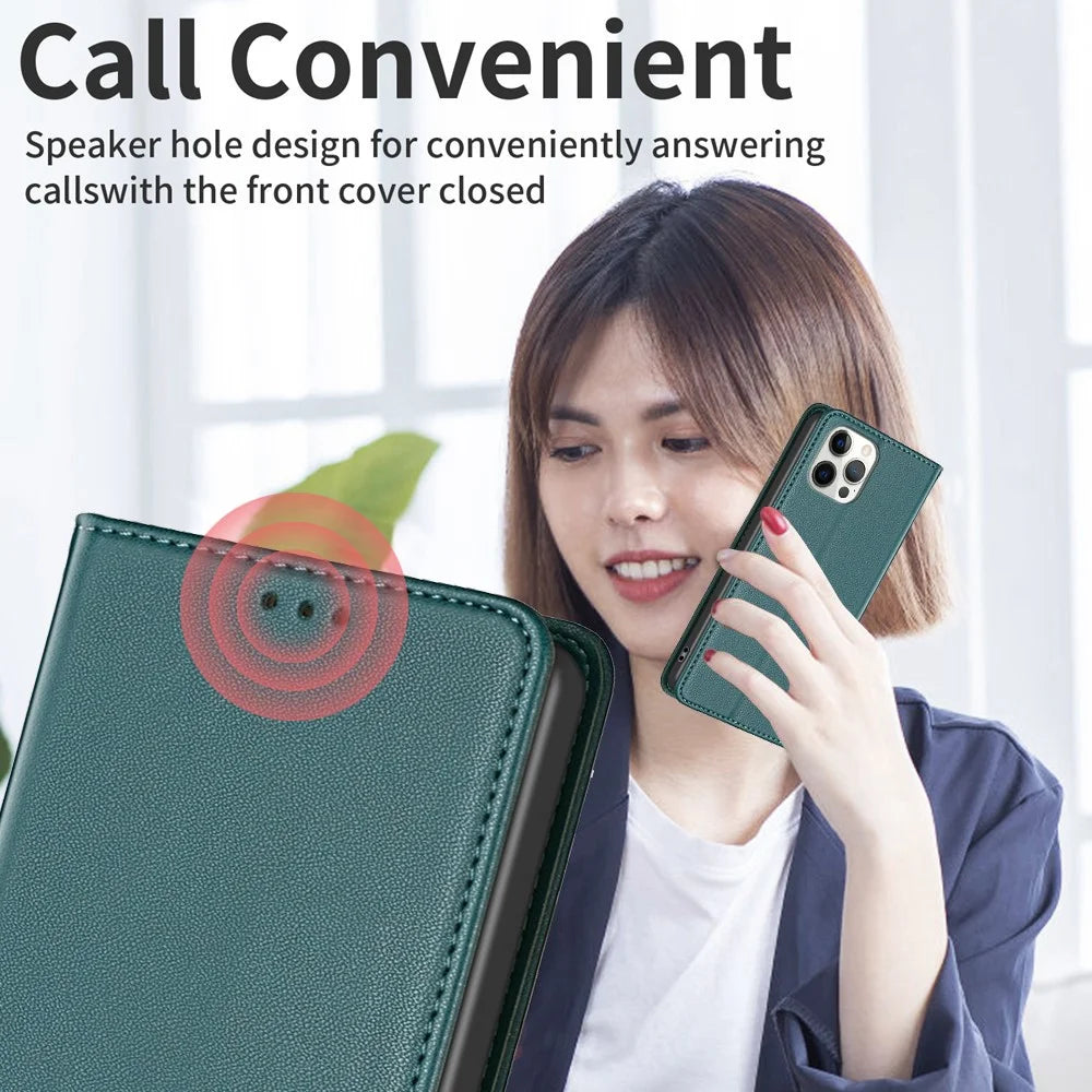 BINFEN COLOR BF18 For Google Pixel 9 Pro XL Case PU Leather Viewing Stand Phone Cover with 3 Card Holder - Green - 6