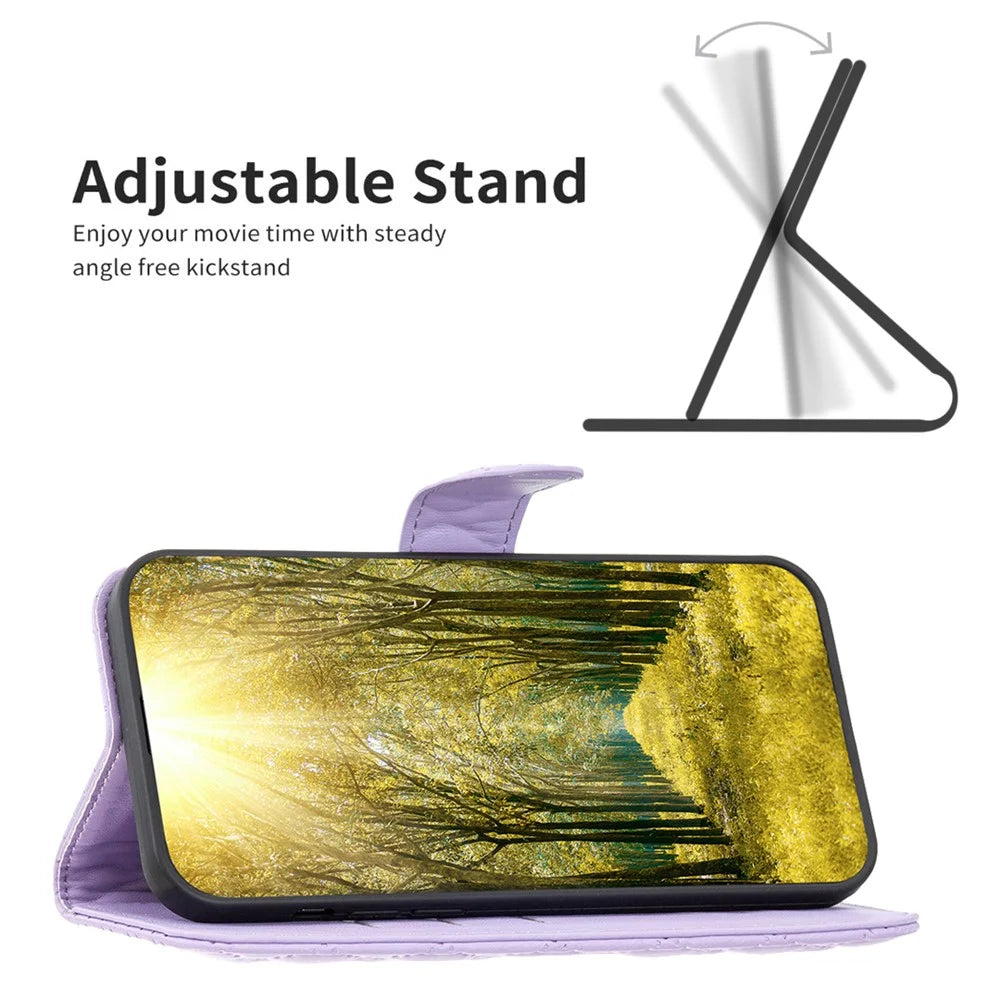BINFEN COLOR BF Style-14 For OnePlus 12R 5G / Ace 3 5G Case PU Leather Stand Shockproof Protective Phone Cover - Purple - 2