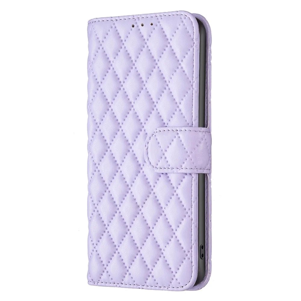 BINFEN COLOR BF Style-14 For OnePlus 12R 5G / Ace 3 5G Case PU Leather Stand Shockproof Protective Phone Cover - Purple - 5