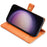 For Samsung Galaxy Xcover7 Wallet Case Shockproof Leather Phone Cover with 2 Straps - Orange - 3