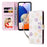 For Samsung Galaxy A15 4G / 5G Leather Case RFID Blocking Flip Folio Lacquered Phone Cover - Colorful Flower - 5
