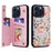 For iPhone 15 Pro Case Kickstand Drop Protection Shockproof Phone Shell - Rose - 1