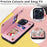 For iPhone 15 Pro Case Kickstand Drop Protection Shockproof Phone Shell - Rose - 4