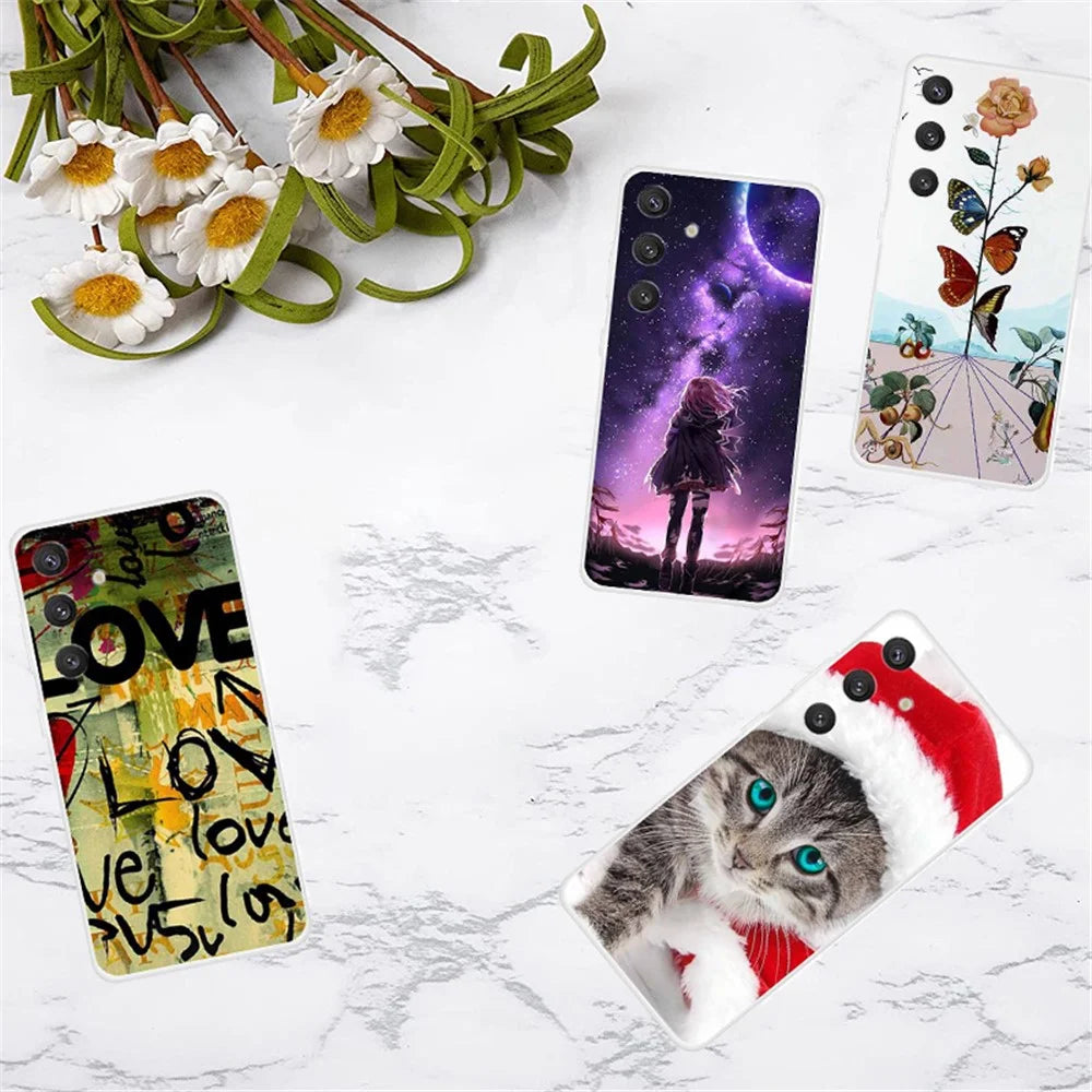 For Samsung Galaxy S24+ Pattern Case Slim Shockproof TPU Phone Cover - Flame Tiger - 4