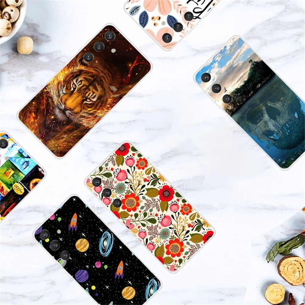 For Samsung Galaxy S24+ Pattern Case Slim Shockproof TPU Phone Cover - Flame Tiger - 5