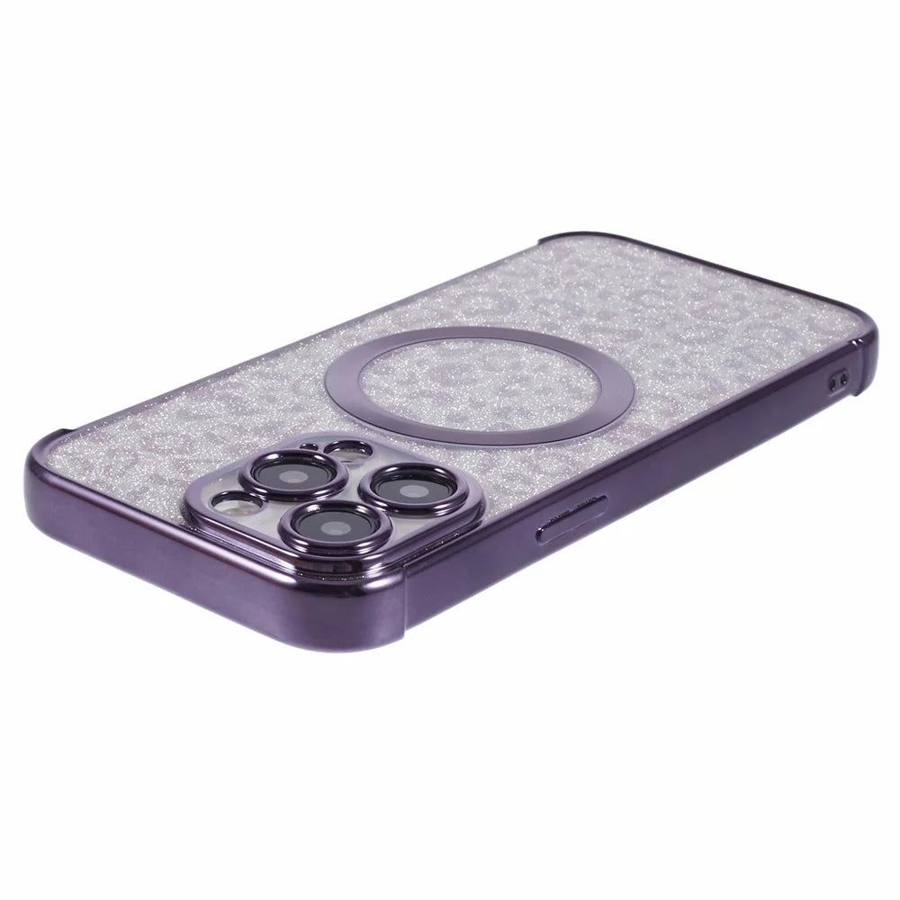 HRF Series for iPhone 14 Pro Max Magnetic Phone Case Soft TPU Electroplating Phone Cover - Purple - 6