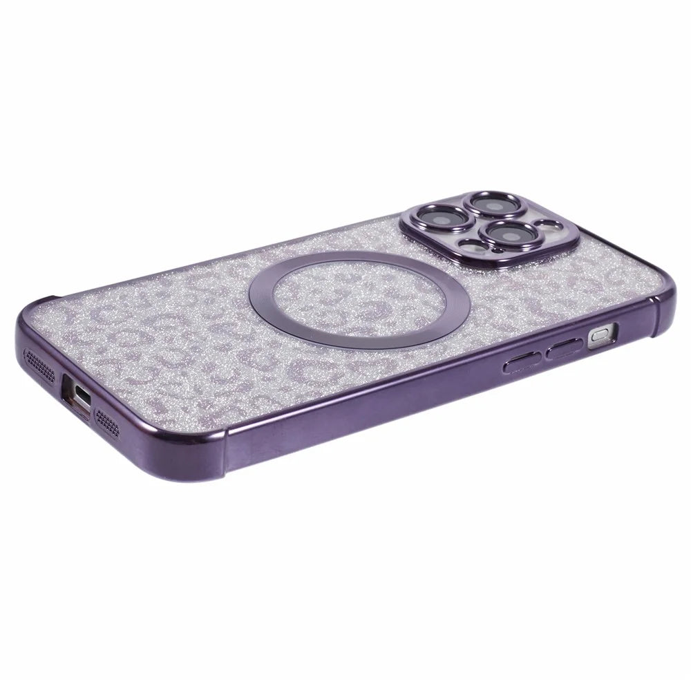 HRF Series for iPhone 14 Pro Max Magnetic Phone Case Soft TPU Electroplating Phone Cover - Purple - 7
