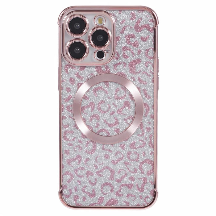 HRF Series for iPhone 12 Pro Max TPU Case Compatible with MagSafe Electroplating Phone Cover - Pink - 3