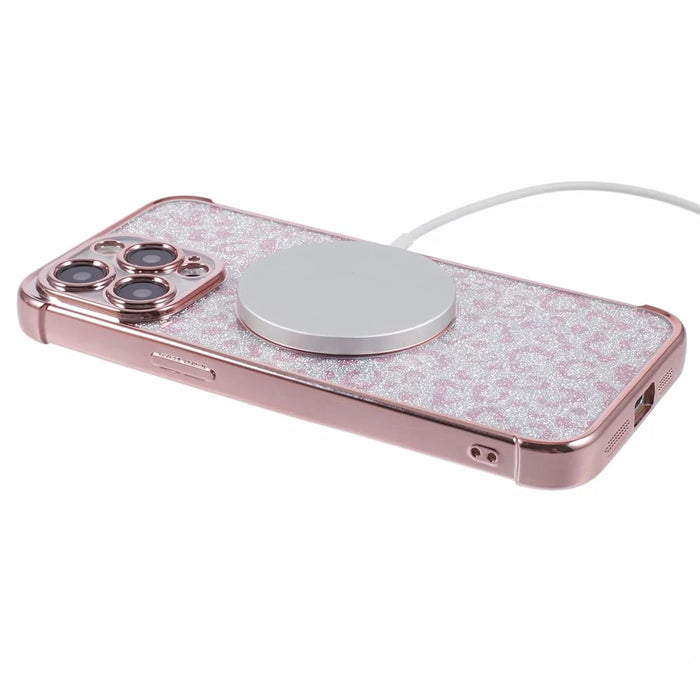 HRF Series for iPhone 12 Pro Max TPU Case Compatible with MagSafe Electroplating Phone Cover - Pink - 4
