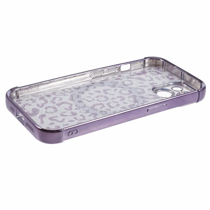 HRF Series for iPhone 14 TPU Case Leopard Electroplating Cover Compatible with MagSafe - Purple - 5