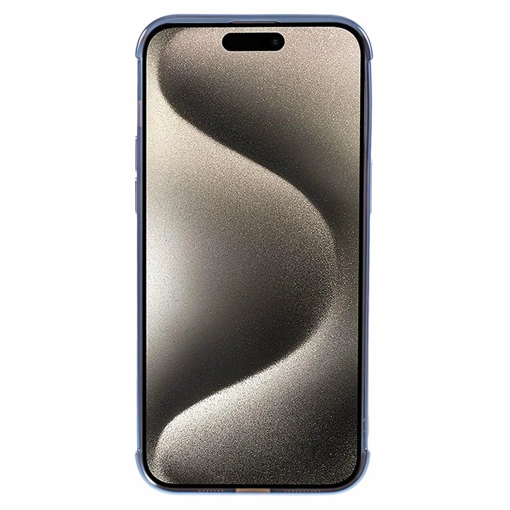 HRF Series for iPhone 15 Pro Magnetic Phone Case Glitter Leopard Electroplating TPU Cover - Blue - 2